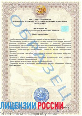Образец сертификата соответствия (приложение) Воркута Сертификат ISO 27001