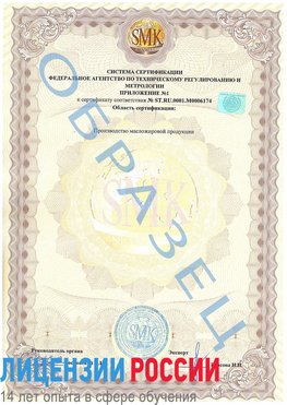 Образец сертификата соответствия (приложение) Воркута Сертификат ISO 22000