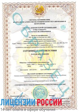 Образец сертификата соответствия Воркута Сертификат OHSAS 18001